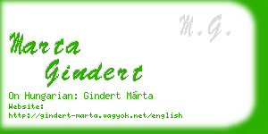 marta gindert business card